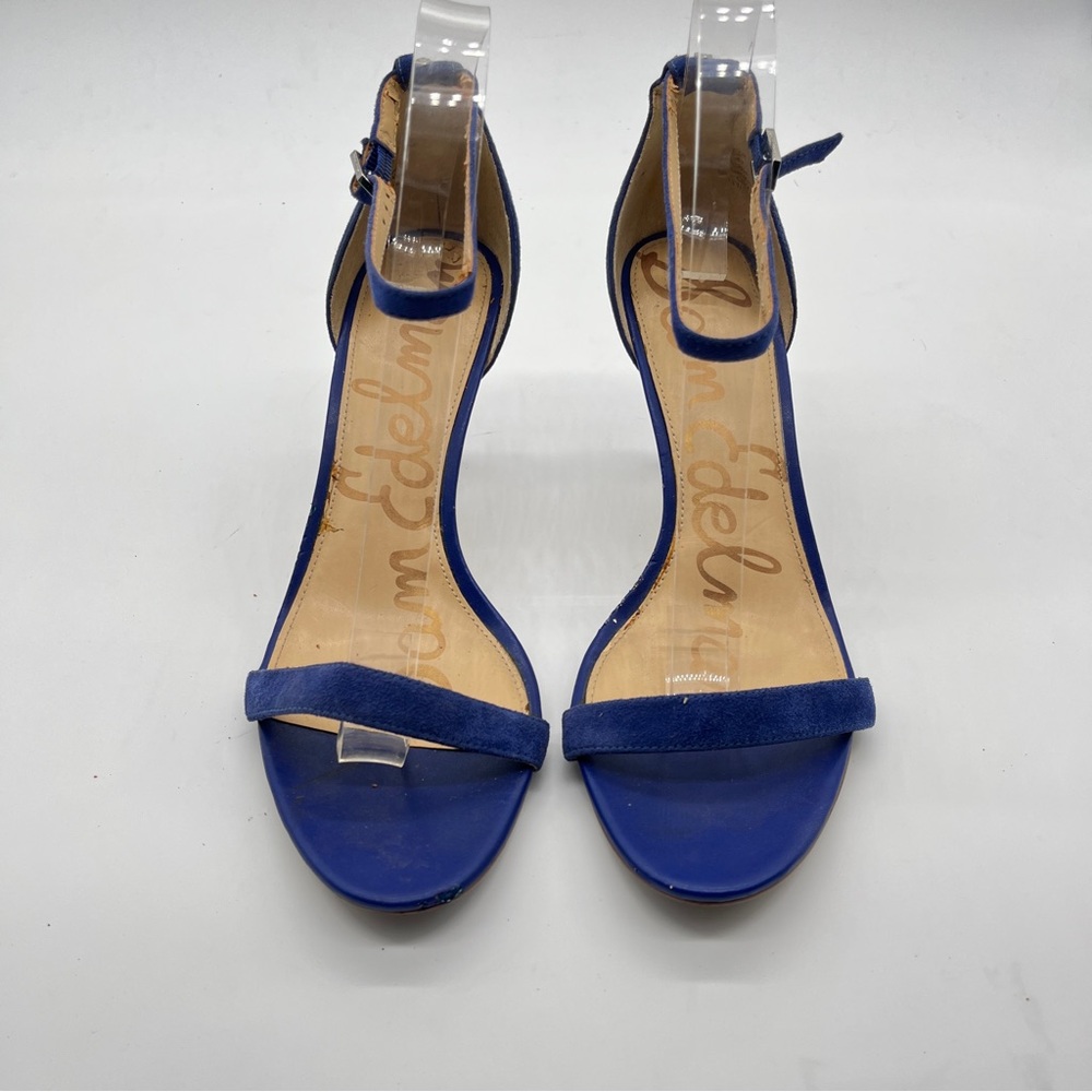 Y2K SAM EDLEMAN  blue suede strapy heeled Sandel size 10